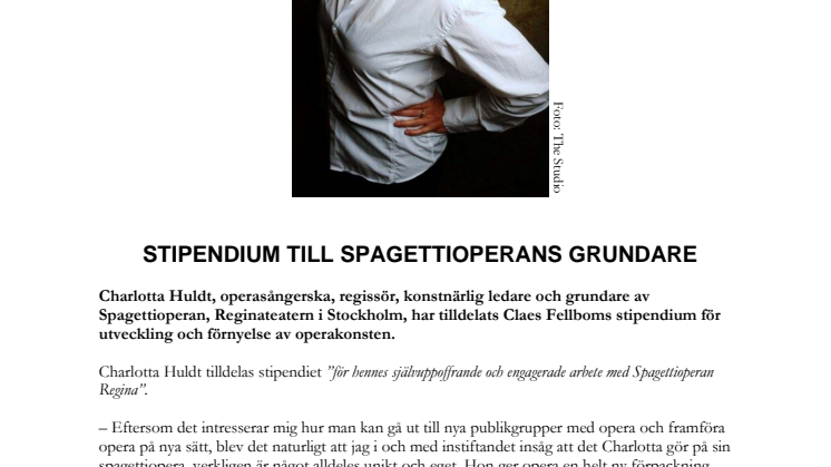 Stipendium till Spagettioperans grundare