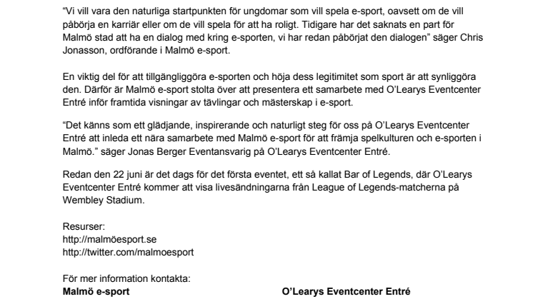 Ett jättekliv för e-sporten i Malmö!