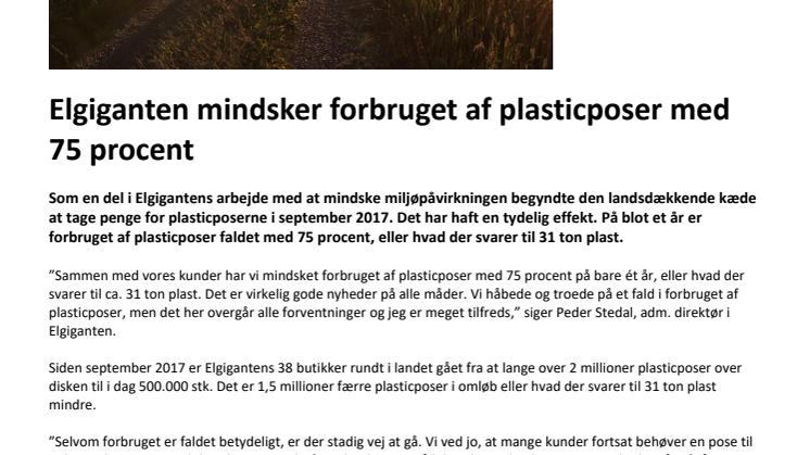 Elgiganten mindsker forbruget af plasticposer med 75 procent