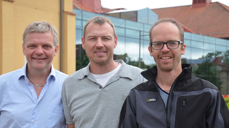 Lennart Mårtensson, Ola Svahn och Erland Björklund. För fri användning foto: Precious People/Högskolan Kristianstad