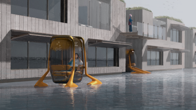 Get a glimpse of tomorrow as the next generation of designers showcase their visionary grad projects. The selfdriving taxi boat is one of the projects. Photo: Lars Welten