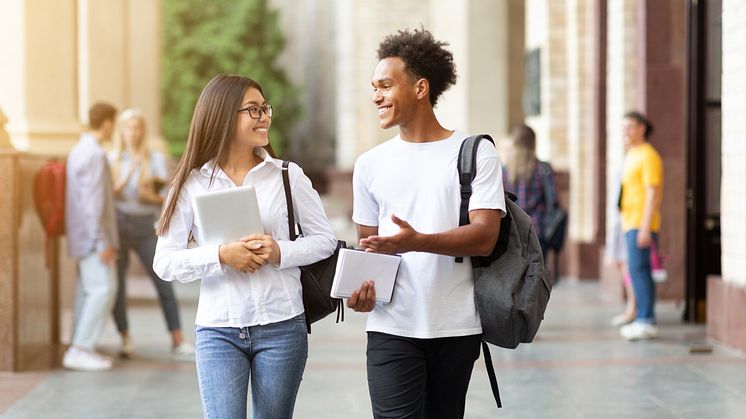 2 students walking