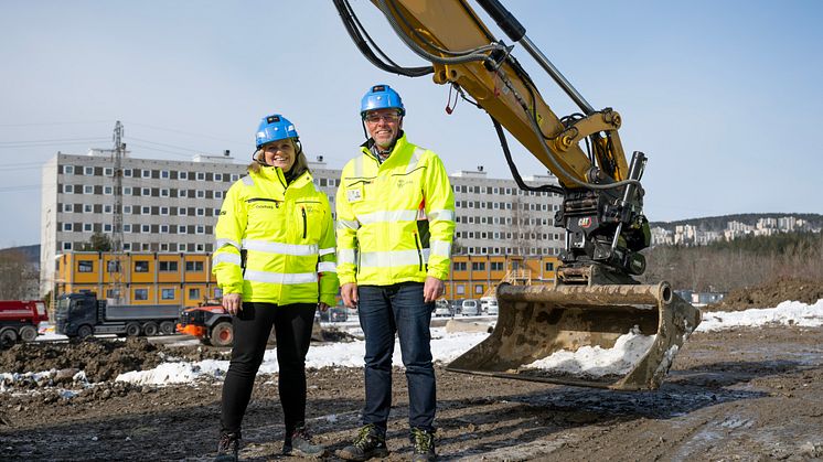 Første spadetak på nytt bygg til Haukåsen skole
