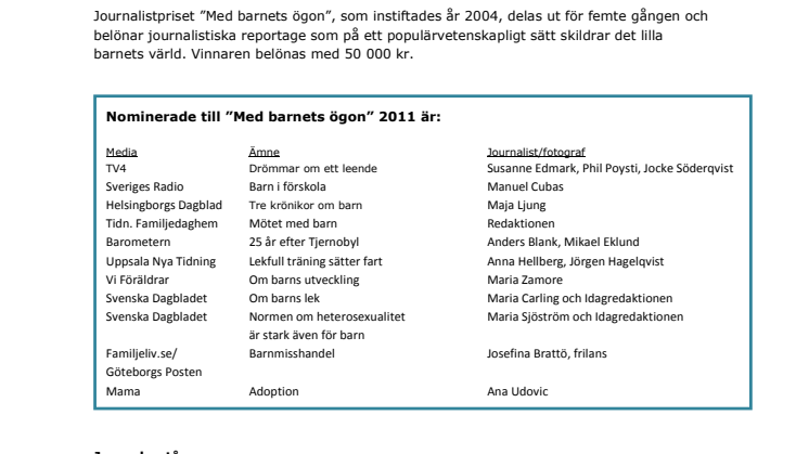 Vem vinner priset ”Med barnets ögon”?