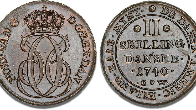 Christian VI, 2 skilling 1740, a magnificent example of unsurpassed beauty.