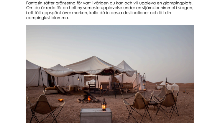 Glamping – en lyxigare campingupplevelse