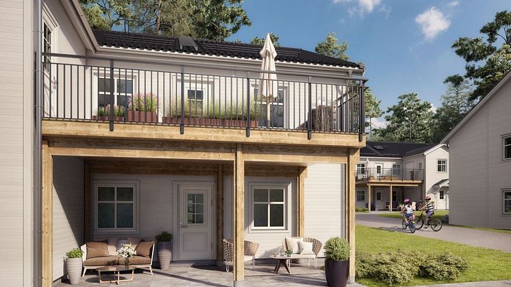 Brf Eken - 3D-bild av framsidan