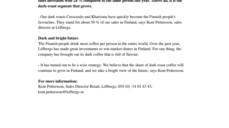 Löfbergs increases in Finland 