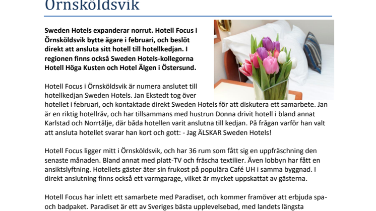 Sweden Hotels etablerar sig i Örnsköldsvik