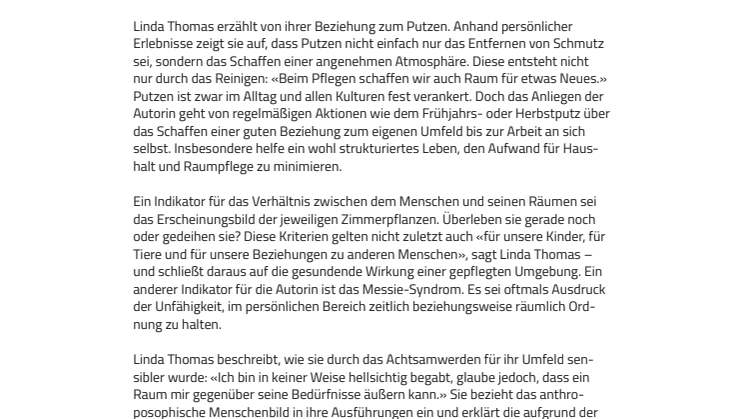 ‹Putzen lieben?!› von Linda Thomas im Verlag am Goetheanum