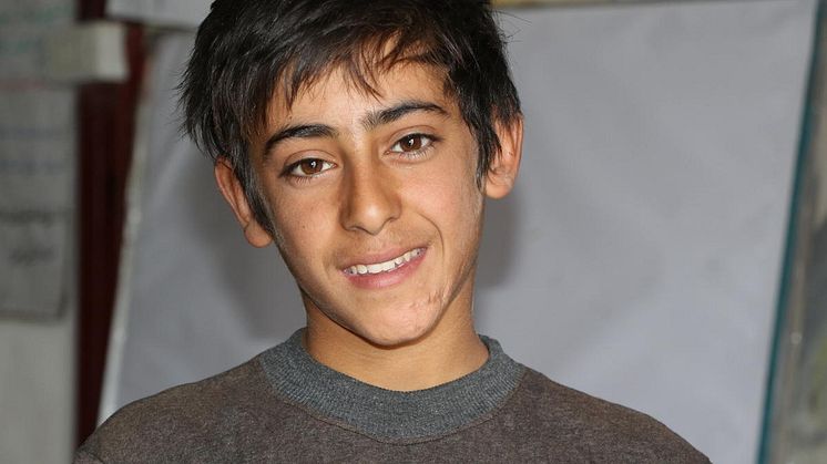 Amir, 12 år, i flyktinglägret Al Hol, Syrien.