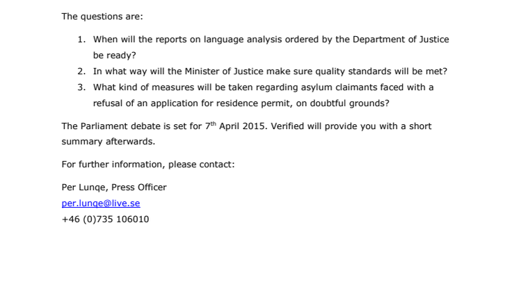​Insufficient language analysis – debate in the Parliament