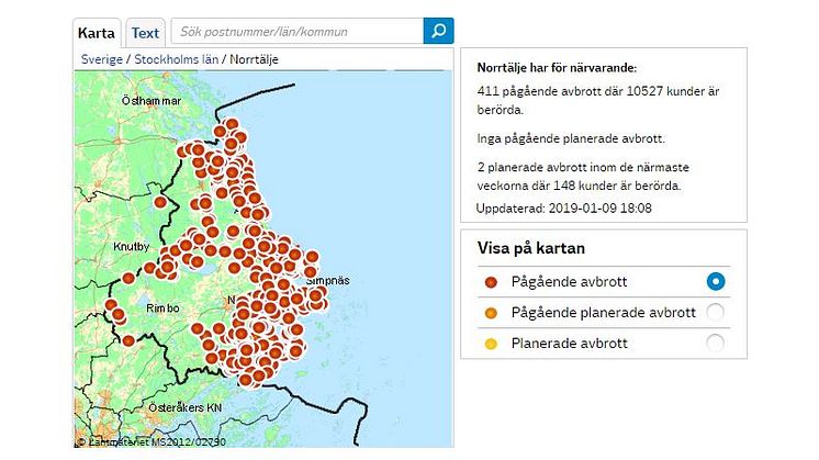 Presskonferens nr 2 ang stormen Alfrida med Vattenfall, PTS och Norrtälje kommun 10/1 kl 11.30