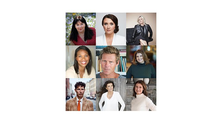 Anna Jansson, Camilla Läckberg, Carin Gerhardsen, Jennifer Anglade Dahlberg, Mons Kallentoft, Simona Ahrnstedt, Stefan Ahnhem, Mari Jungstedt, Viveca Sten 