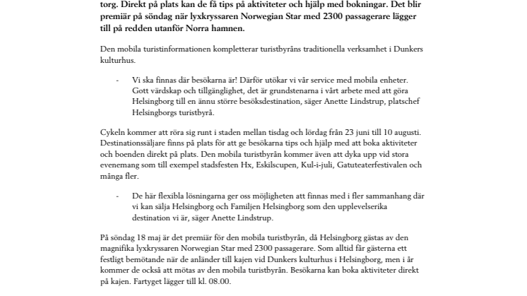 Turistsäsongen rullar igång – bokstavligen