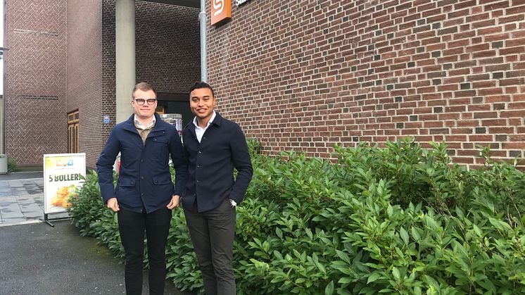 Styreleder Vetle Langedahl (tv) og nestleder Sebastian Henriksen