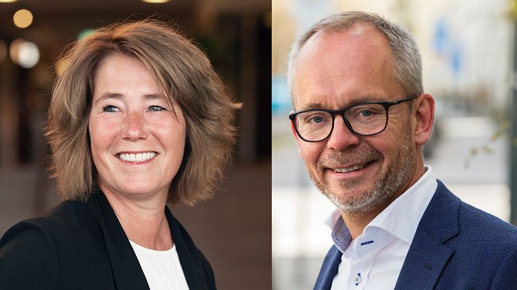 Johanna Frelin, vd Riksbyggen, och Carl-Johan Hansson, vd på Unobo.