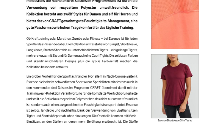 Zeitlose und frabenfrohe Training- und Runningkollektion Essence