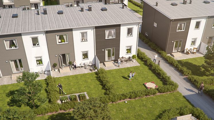 Kvartersvy över BoKlok Höstvinden, Biskopsgården i Göteborg