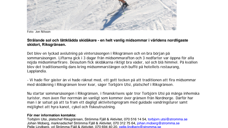 Skidåkning startade sommarsäsongen i Riksgränsen