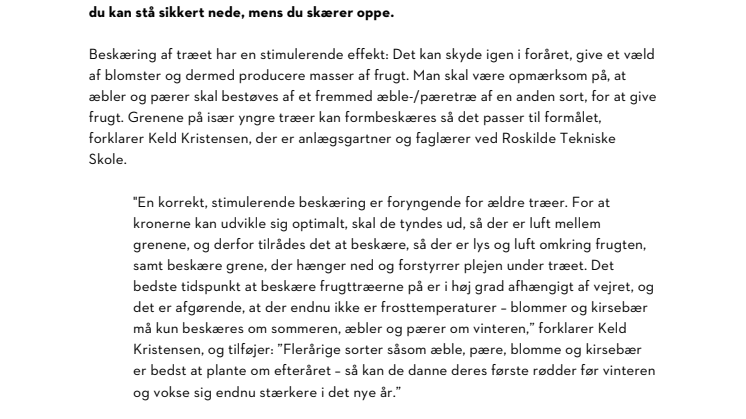 BESKÆR DINE FRUGTTRÆER, MED FØDDERNE SOLIDT PLANTET PÅ JORDEN