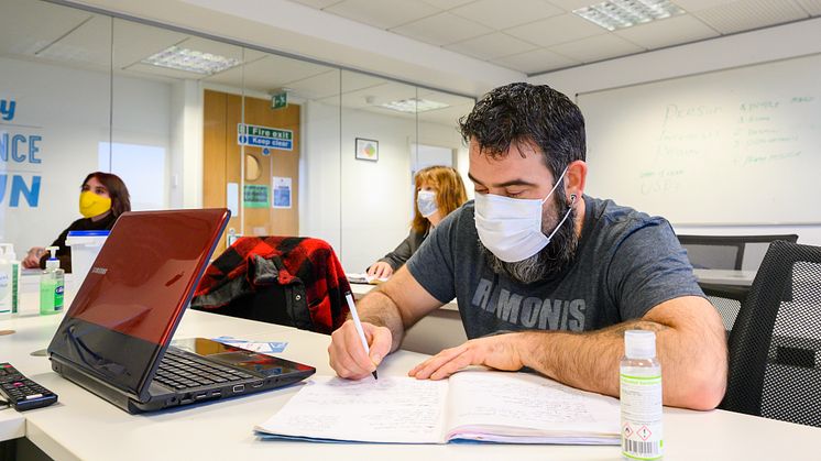 The group of 12 students have been split into two learning groups to aid social distancing
