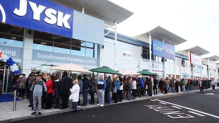 Großes Interesse bei einer JYSK-Eröffnung (hier: Irland 2019)