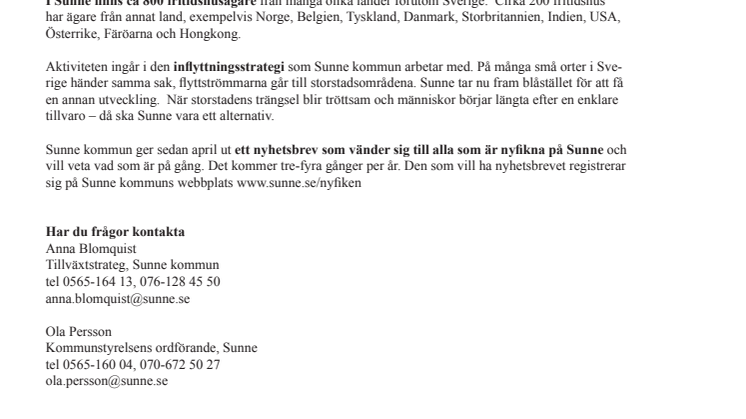 Sunnes fritidshusägare bjuds in till picnic