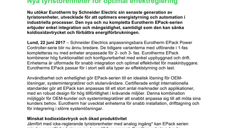 Nya tyristorenheter för optimal effektreglering