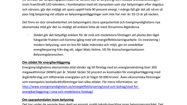 Energimyndighetens nya stöd till energikartläggning  möjliggör snabb identifiering av de mest lönsamma energieffektiviseringsåtgärderna
