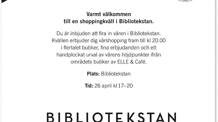 Välkommen till shoppingkväll i Bibliotekstan!