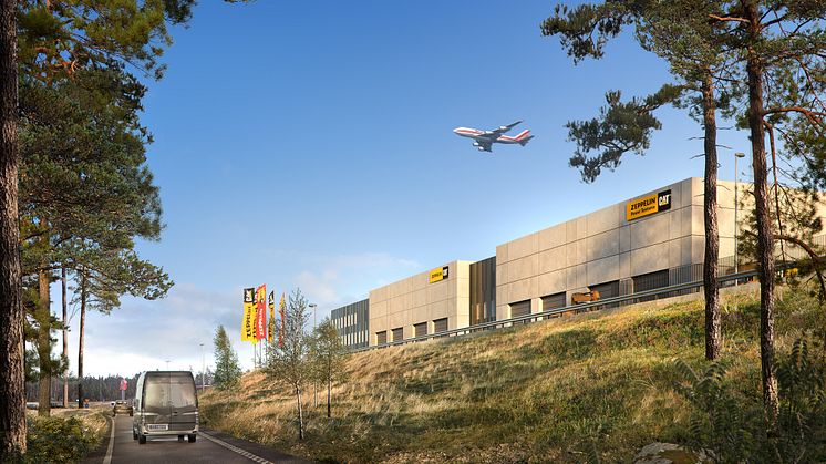 Zeppelin Sveriges nya huvudanläggning i Landvetter - vid avfart