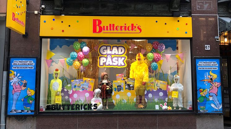Påskskyltfönster Butterick's 