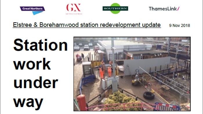 Station extension starts at Elstree & Borehamwood