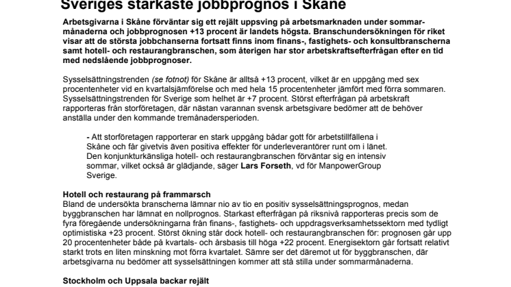 Sveriges starkaste jobbprognos i Skåne