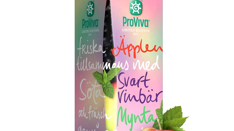 ProViva lanserar en somrig favorit i repris - Frisk och fräsch smak av Äpple-Svartvinbär-Mynta!