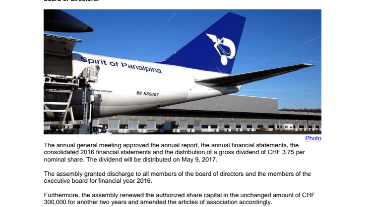 Annual general meeting 2017 approves all board proposals