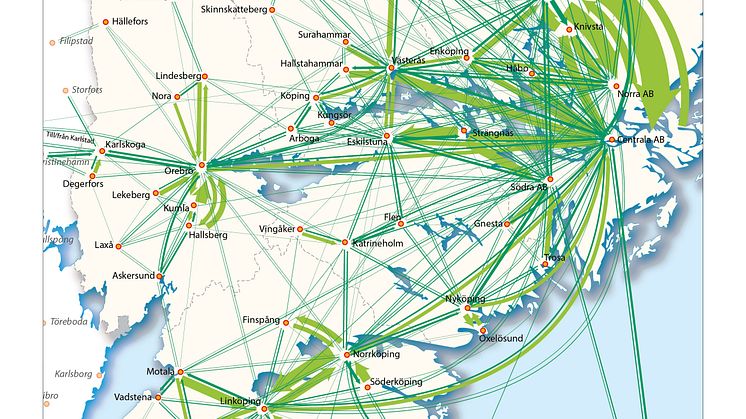 Arbetspendling totalt Stockholm-Mälardalen 2014