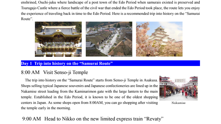 [ENGLISH]Trip to World Heritage Sites and Post Towns on the “Samurai Route”