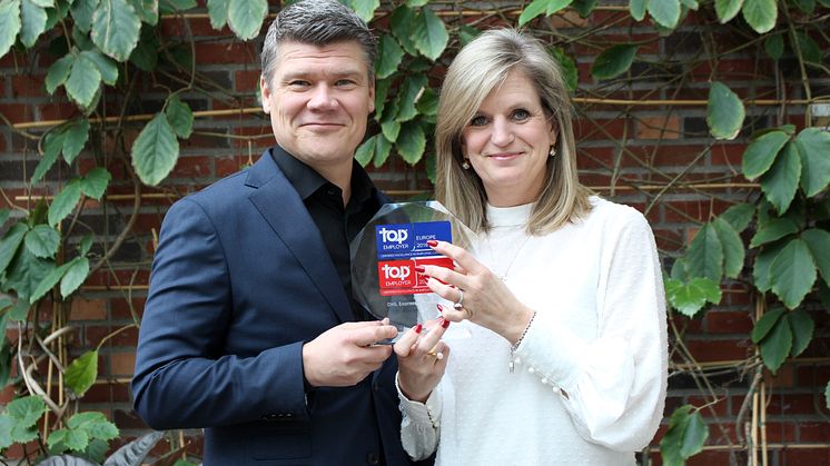 Peter Ervasalo, vd, och Lisa Göthberg, HR-chef, DHL Express Sverige