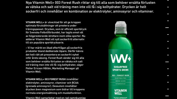 Inför löpsäsongen – Vitamin Well+ adderar sockerfritt alternativ till sin populära sportdryck