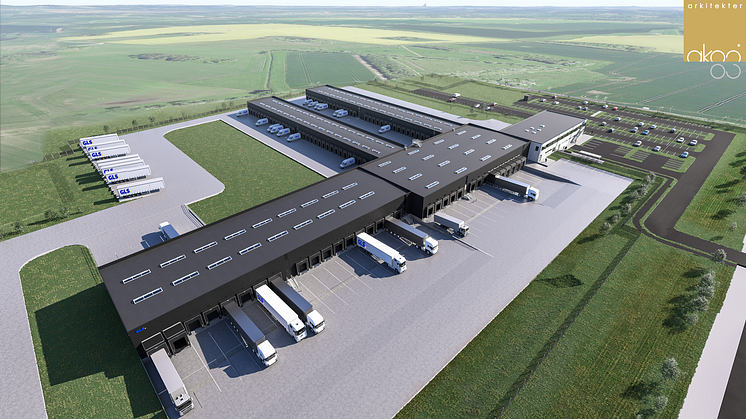 Visualisering af GLS Denmarks nye distributionscenter i Ringsted