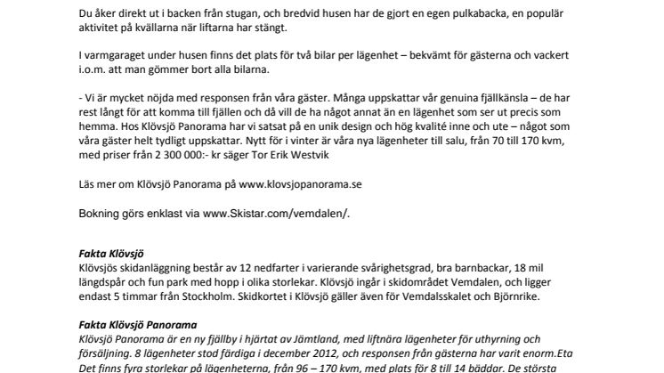 Lyxlägenheter lockar skidsugna i vinter
