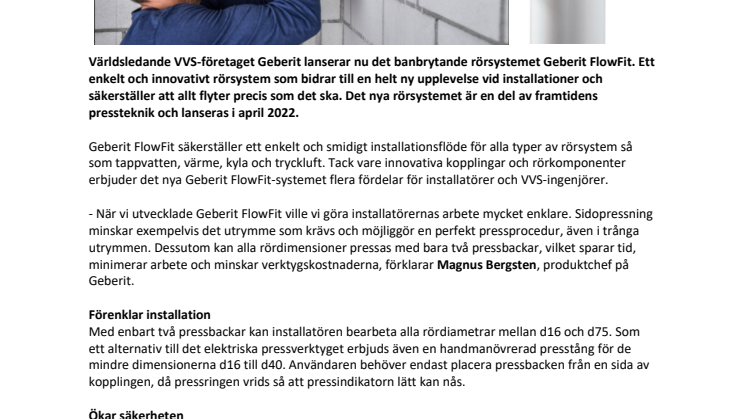 PRESSMEDDELANDE_Geberit lanserar FlowFit - ett nytt innovativt rörsystem.pdf