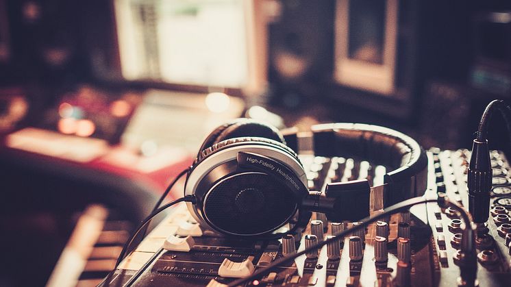 Inside a recording studio