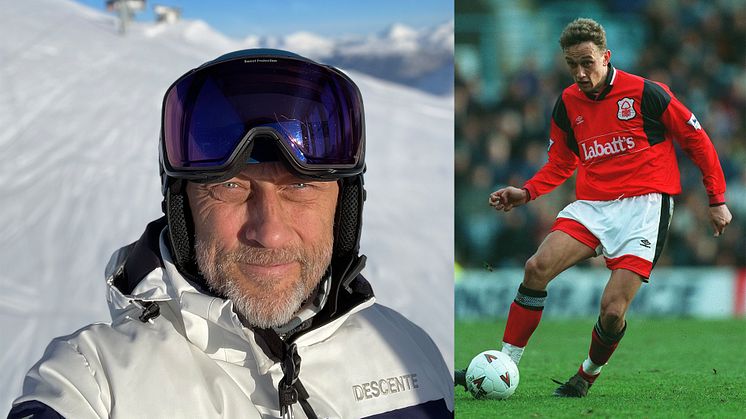 Arbeidsløse Lars Bohinen nyter frisk luft og fine naturopplevelser i Møre og Romsdal. Jobbmarkedet er neste ikke-eksisterende i fotballbransjen. Foto: Privat og ©Richard Sellers / /Allstar/ Mary Evans/ NTBScanpix/Mary Evans