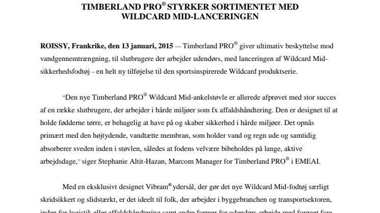  Timberland PRO® styrker sortimentet med  Wildcard Mid-lanceringen