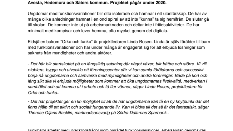 Orka och funka vill minska utanförskapet för ungdomar med funktionsvariationer 