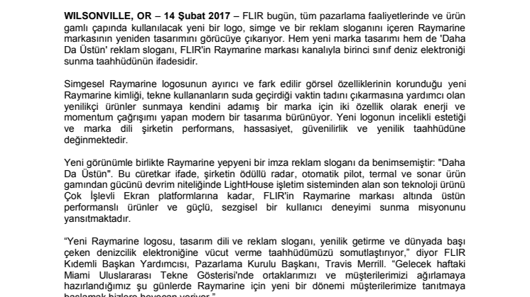 Raymarine: FLIR Yeni Raymarine Marka Kimliğini Görücüye Çıkarıyor