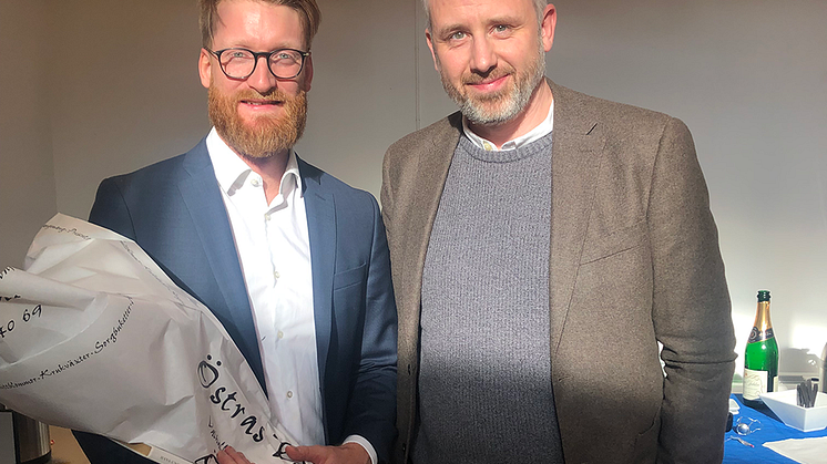 Anders Prästings och Rasmus Müller (handledare till Anders under doktorandstudier), båda från Tyréns.